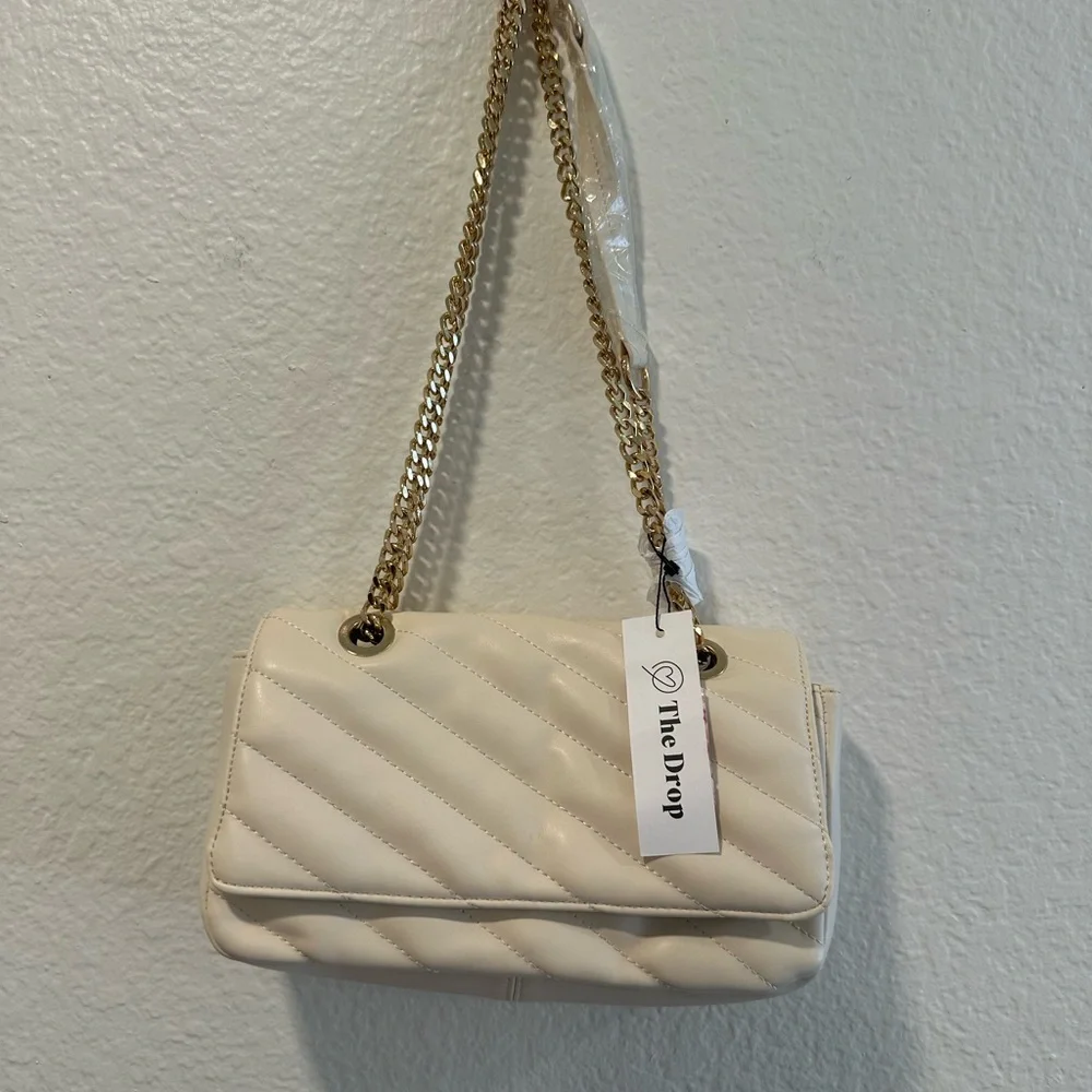 NWT - The Drop Women's Koko Chain Strap Flap Bag One Size, Bone - Picture 13 of 15